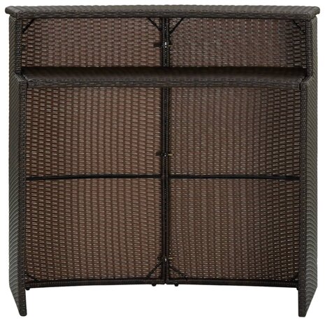 Tuinbartafel 120x55x110 cm poly rattan bruin 2