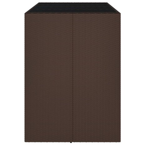 Bartafel met glazen blad 145x80x110 cm poly rattan bruin 4