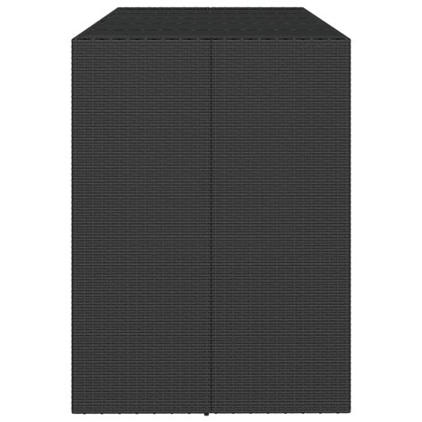 Bartafel met glazen blad 185x80x110 cm poly rattan zwart 4