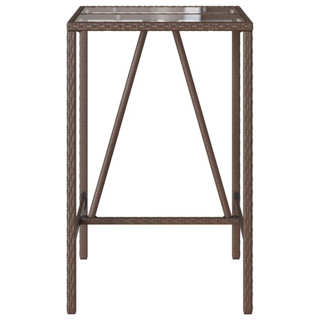 Tuinbartafel 70x70x110 cm poly rattan bruin 5