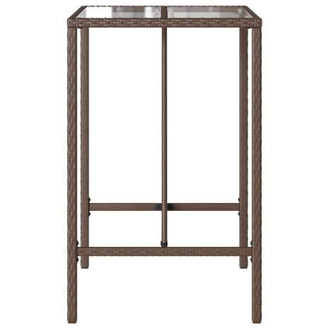 Tuinbartafel 70x70x110 cm poly rattan bruin 6