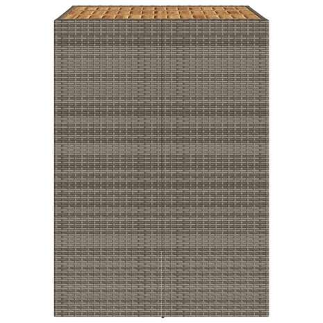 Tuinbartafel acaciahouten blad 105x80x110 cm poly rattan grijs 6