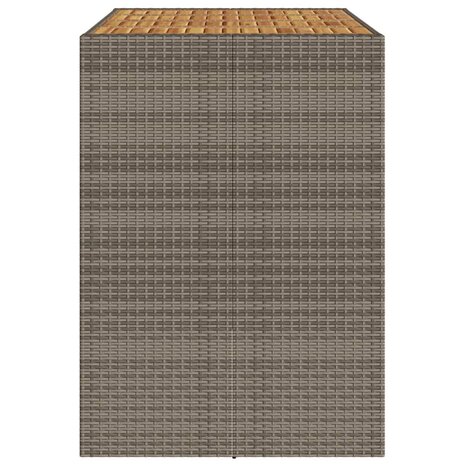Tuinbartafel acaciahouten blad 145x80x110 cm poly rattan grijs 6