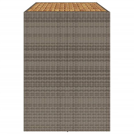 Tuinbartafel acaciahouten blad 185x80x110 cm poly rattan grijs 6