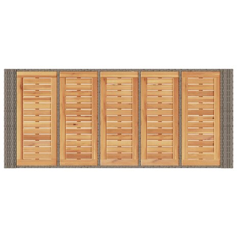Tuinbartafel acaciahouten blad 185x80x110 cm poly rattan grijs 8