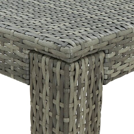 Tuinbartafel 60,5x60,5x110,5 cm poly rattan grijs 4