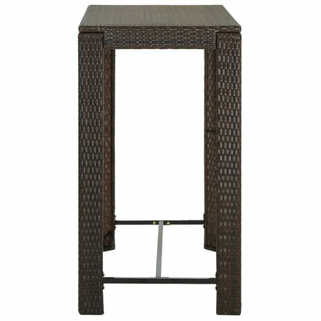 Tuinbartafel 100x60,5x110,5 cm poly rattan bruin 3