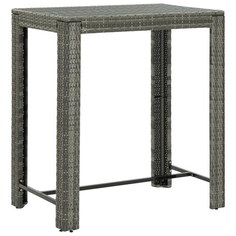 Tuinbartafel 100x60,5x110,5 cm poly rattan grijs 1