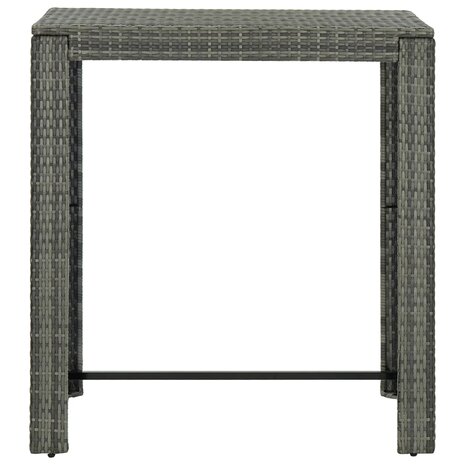 Tuinbartafel 100x60,5x110,5 cm poly rattan grijs 2