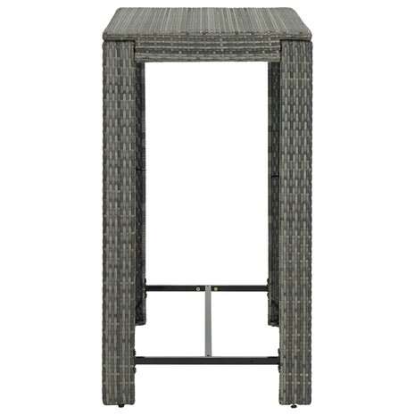 Tuinbartafel 100x60,5x110,5 cm poly rattan grijs 3