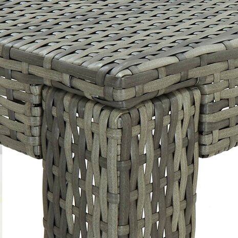 Tuinbartafel 100x60,5x110,5 cm poly rattan grijs 5