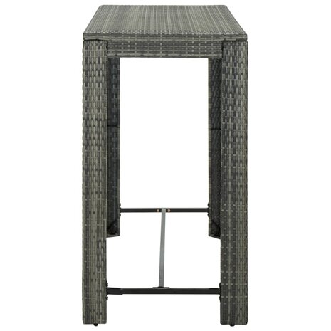 Tuinbartafel 140,5x60,5x110,5 cm poly rattan grijs 3