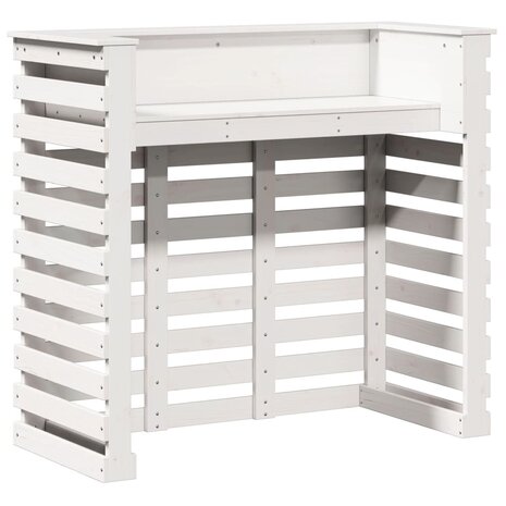 Tuinbartafel 113,5x50x103 cm massief grenenhout wit 6