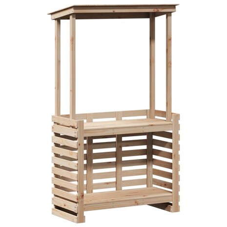 Tuinbartafel met dak 112,5x57x195,5 cm massief hout 6