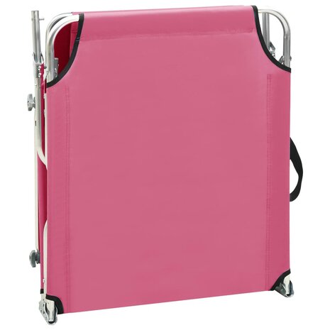 Ligbed met luifel inklapbaar staal magenta 6