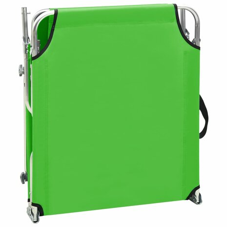 Ligbed inklapbaar met luifel aluminium groen 6