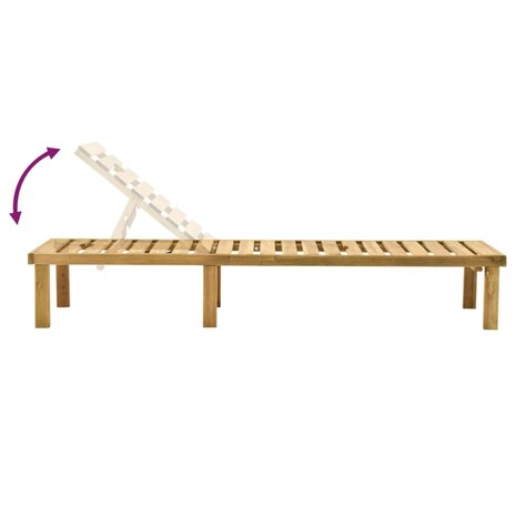 Ligbed met tafel geïmpregneerd grenenhout 5