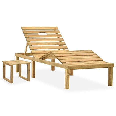 Ligbed met tafel geïmpregneerd grenenhout 1