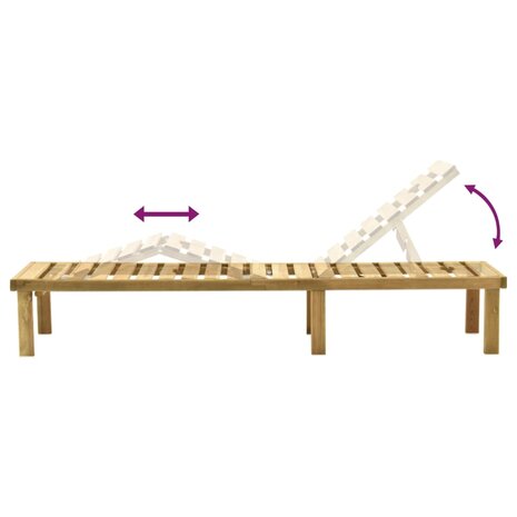 Ligbed met tafel geïmpregneerd grenenhout 5
