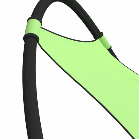 Ligbed schommelend met wieltjes staal en textileen stof groen 5
