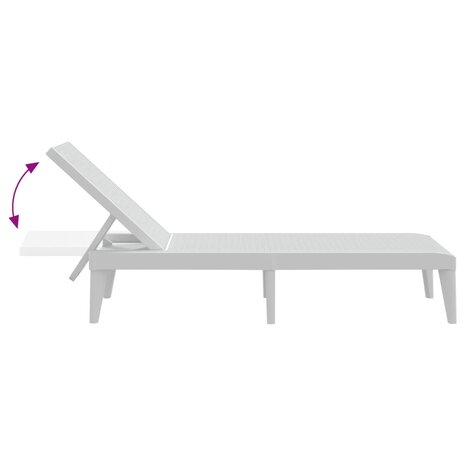 Ligbed 186x60x29 cm polypropeen wit 7