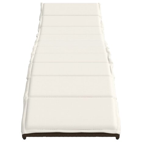 Ligbed met kussen 55x199x50 cm poly rattan bruin 4
