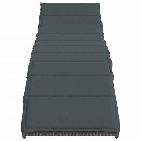 Ligbed met kussen 55x199x50 cm poly rattan grijs 4