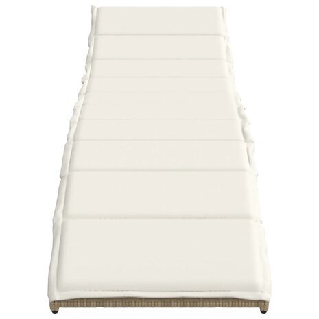 Ligbed met kussen 55x199x50 cm poly rattan beige 4