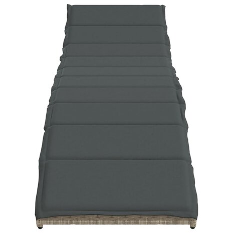 Ligbed met kussen 55x199x50 cm poly rattan lichtgrijs 4
