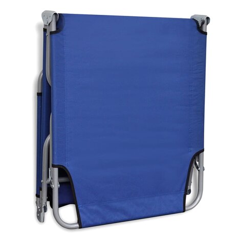 Ligbed inklapbaar gepoedercoat staal blauw 5