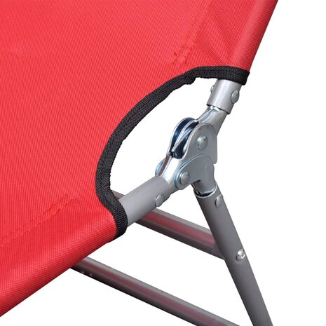 Ligbed inklapbaar gepoedercoat staal rood 4