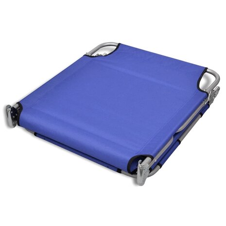 Ligbed inklapbaar met hoofdkussen gepoedercoat staal blauw 6