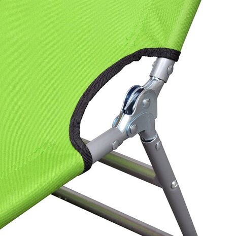 Ligbed inklapbaar met hoofdkussen gepoedercoat staal groen 5