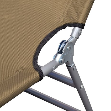 Ligbed inklapbaar met verstelbare rugleuning taupe 5