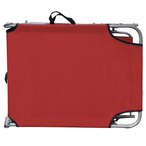 Ligbed inklapbaar met luifel aluminium rood 4