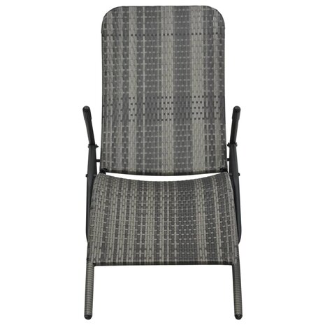 Ligbed inklapbaar poly rattan grijs 2