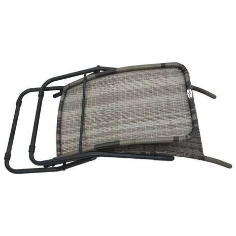 Ligbed inklapbaar poly rattan grijs 4