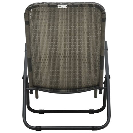 Ligbed inklapbaar poly rattan grijs 5