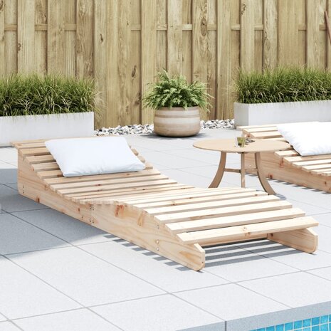 Ligbed 205x60x31,5 cm massief grenenhout 1
