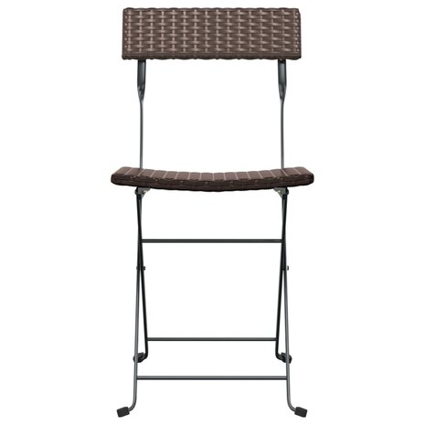 Bistrostoelen 4 st inklapbaar poly rattan en staal bruin 4