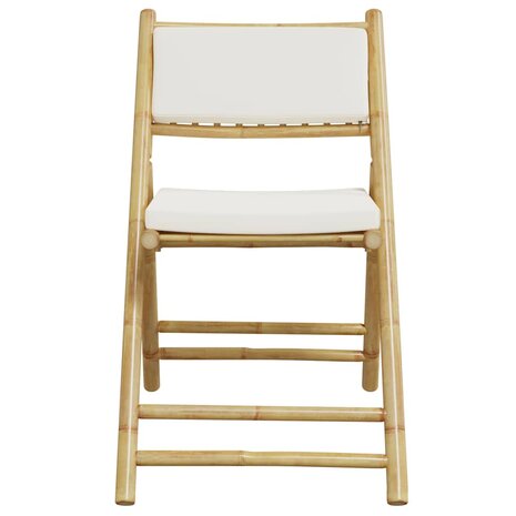 Bistrostoelen 6 st inklapbaar met kussens bamboe crèmewit 4