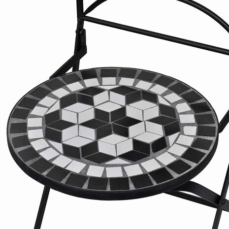 Bistrostoelen inklapbaar 2 st keramiek zwart en wit 4