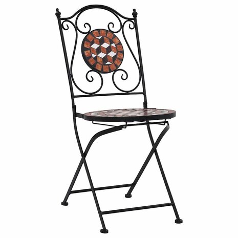 Bistrostoelen mozaïek 2 st keramiek bruin 2