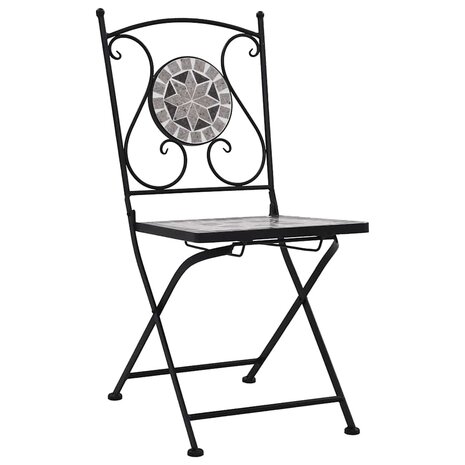 Bistrostoelen mozaïek 2 st grijs 2