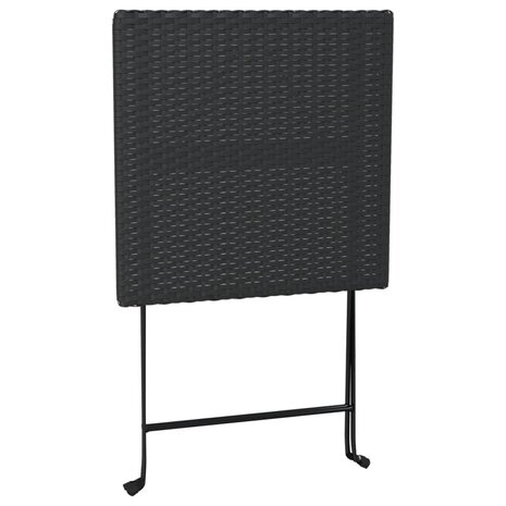 Bistroset inklapbaar 3 st poly rattan zwart 7