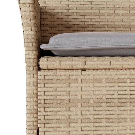 3-delige Bistroset met kussens poly rattan en glas beige 5