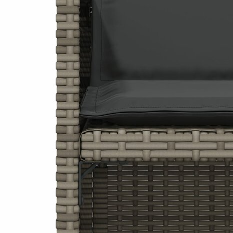 3-delige Bistroset met kussens poly rattan grijs 6