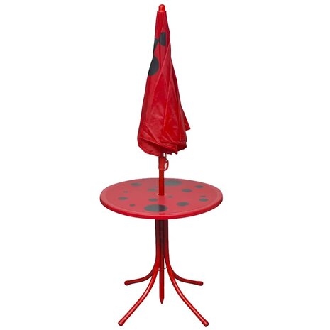 3-delige Bistroset voor kinderen met parasol rood 3