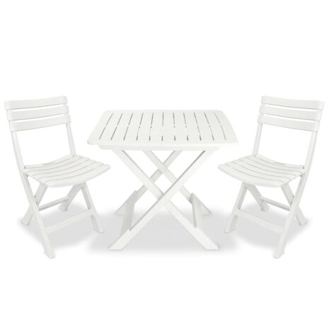 3-delige Bistroset inklapbaar kunststof wit 1