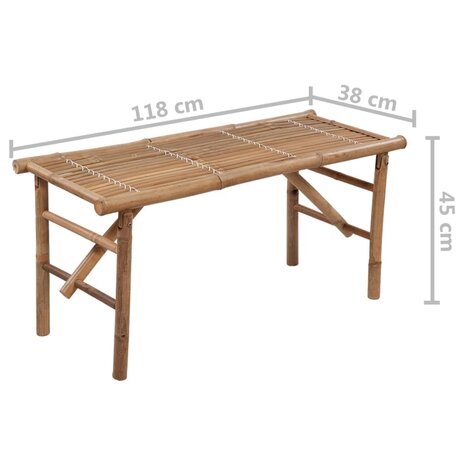 Tuinbank inklapbaar met kussen 118 cm bamboe 8